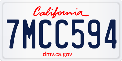 CA license plate 7MCC594