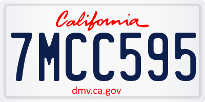 CA license plate 7MCC595