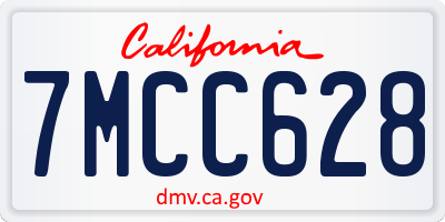 CA license plate 7MCC628