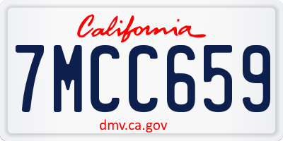 CA license plate 7MCC659