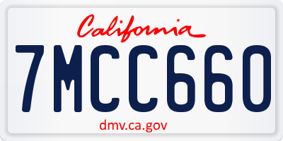 CA license plate 7MCC660