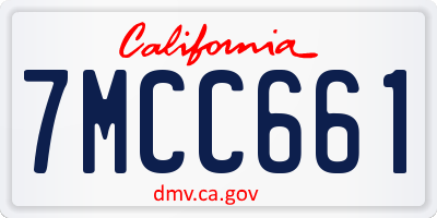 CA license plate 7MCC661