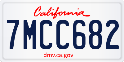 CA license plate 7MCC682