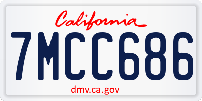 CA license plate 7MCC686