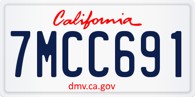 CA license plate 7MCC691