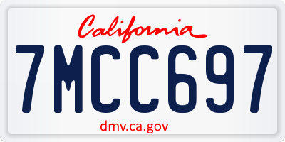 CA license plate 7MCC697