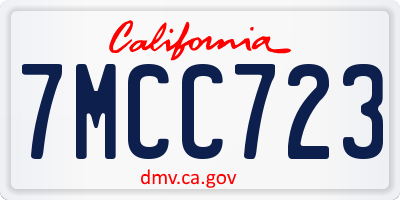 CA license plate 7MCC723