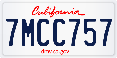 CA license plate 7MCC757
