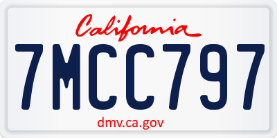 CA license plate 7MCC797