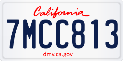 CA license plate 7MCC813