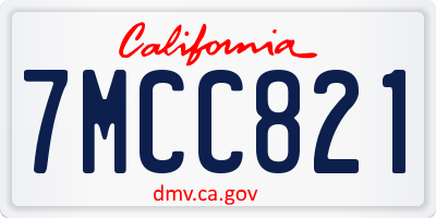 CA license plate 7MCC821