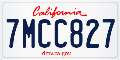 CA license plate 7MCC827