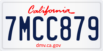 CA license plate 7MCC879