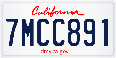 CA license plate 7MCC891