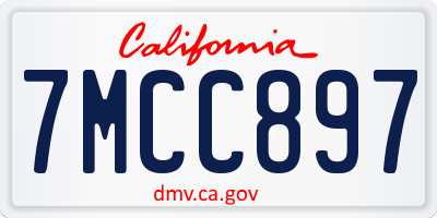 CA license plate 7MCC897