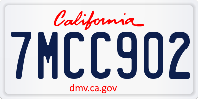 CA license plate 7MCC902