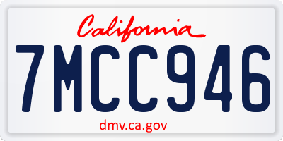 CA license plate 7MCC946