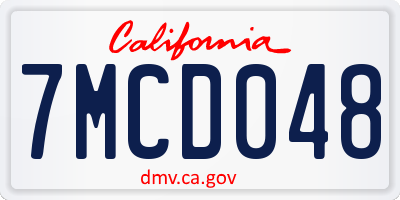 CA license plate 7MCD048