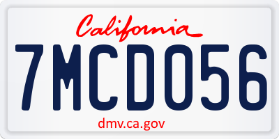 CA license plate 7MCD056