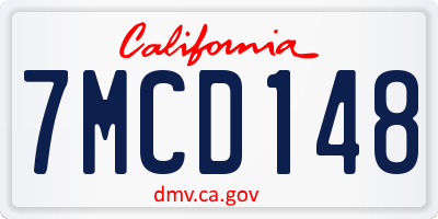 CA license plate 7MCD148