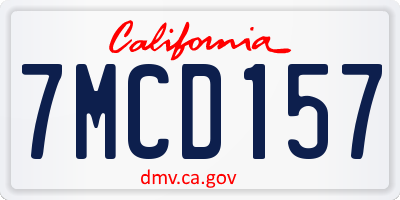 CA license plate 7MCD157