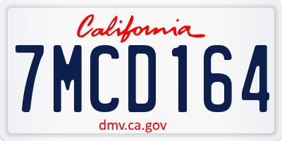 CA license plate 7MCD164