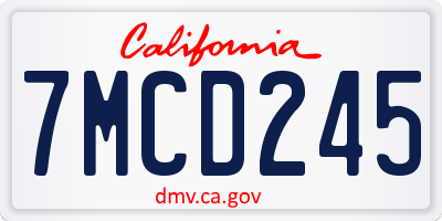 CA license plate 7MCD245