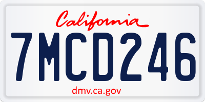 CA license plate 7MCD246