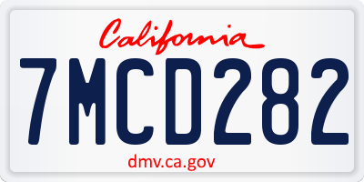 CA license plate 7MCD282