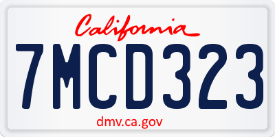 CA license plate 7MCD323