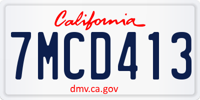 CA license plate 7MCD413