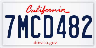 CA license plate 7MCD482