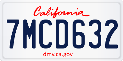 CA license plate 7MCD632