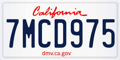 CA license plate 7MCD975