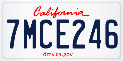 CA license plate 7MCE246
