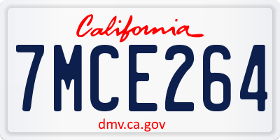 CA license plate 7MCE264