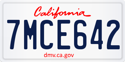 CA license plate 7MCE642