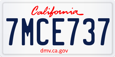 CA license plate 7MCE737