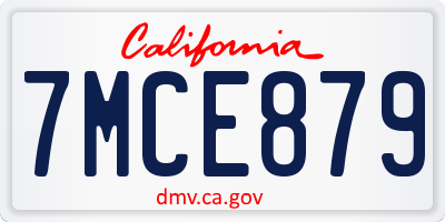 CA license plate 7MCE879