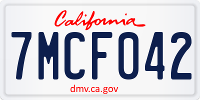 CA license plate 7MCF042