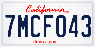 CA license plate 7MCF043