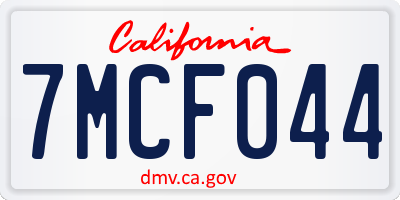 CA license plate 7MCF044