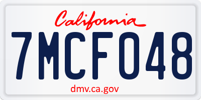 CA license plate 7MCF048