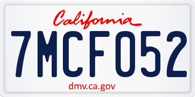 CA license plate 7MCF052