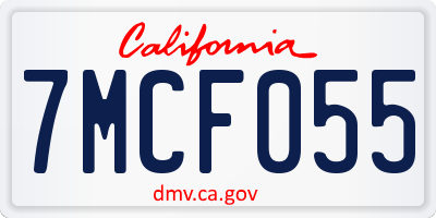 CA license plate 7MCF055