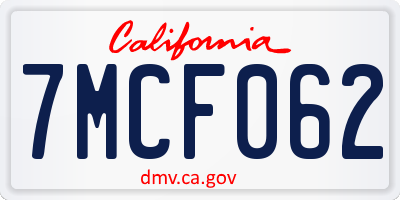 CA license plate 7MCF062