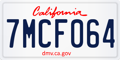 CA license plate 7MCF064