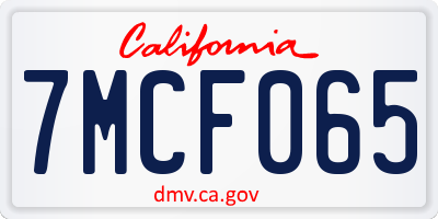CA license plate 7MCF065