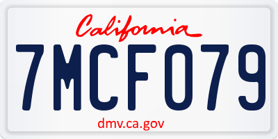 CA license plate 7MCF079