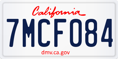 CA license plate 7MCF084